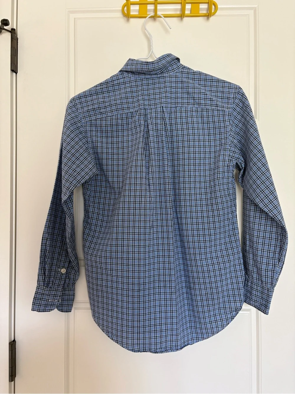 Ralph Lauren Boys Blue Plaid Button Down Shirt Sz M
